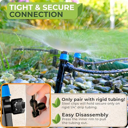 CARPATHEN 1/4" Quick Connect Irrigation Emitters Vortex Sprinker, 30 pcs