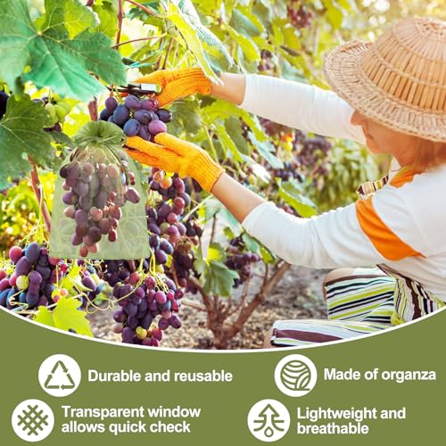80 Pcs Fruit Protection Bags, 8 x12 Inch Fruit Tree Netting Mesh Bags