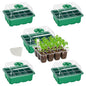 Bonviee 5-Pack Seed Starter Trays, Humidity Dome, Base, 12-Cell Tray, Green - color: Green, size: 5 Packs