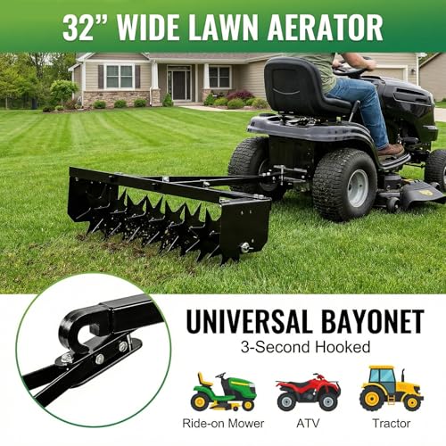 8 Pin Lawn Aerator, 32" Tow Behind Spike Aerators