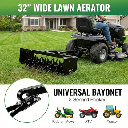 8 Pin Lawn Aerator, 32" Tow Behind Spike Aerators
