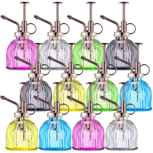 Maxdot 12Pcs Glass Plant Mister Spray Bottle 220ml, Copper Sprayer - color: Antique Copper Sprayers