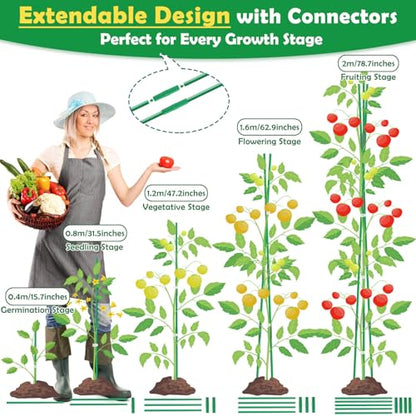 337 PCS Garden Stakes, Fiberglass Tomato Stakes, Garden Sticks - size: 105 Packs