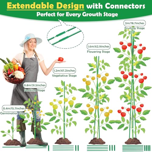 117 PCS Garden Stakes, Fiberglass Tomato Stakes, Garden Sticks - size: 35 Packs