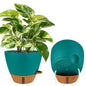2 Pack 10 inch Plant Pots, Plastic Self Watering Planters - color: Turquoise, size: 10 inches