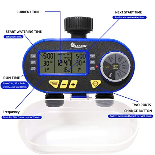 Sprinkler Water Timer with Rain Delay Function for Garden Hose - style: 2 Outlet Water Timer