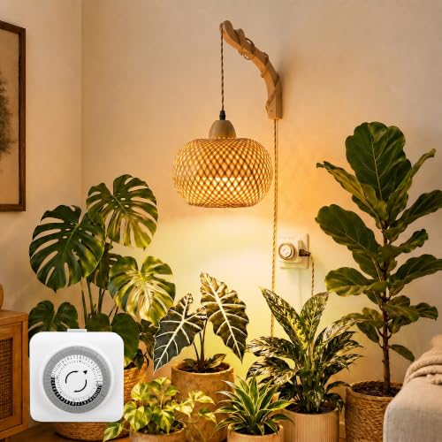 Wall Mounted Grow Lights for Indoor Plants with Timer, Hanging Light