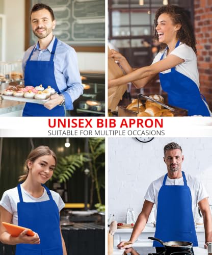 Utopia Kitchen Bib Aprons 2 Pack Adjustable With 2 Pockets - color: Blue