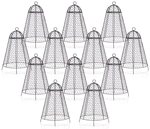 Garden Cloches for Plant Protector from Animals Chicken Wire Cages Outdoor - size: Set of 12 (18 inch high)