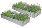 2PCS 7x3x1ft Galvanized Raised Garden Bed,Outdoor Planter Box Metal Patio Kit Planting Bed for Vegetables Flowers Herb,Silver - size: 7x3x1(2PCS), style: Sliver