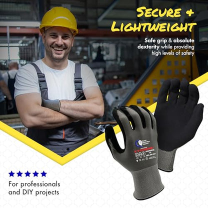 Quest Cut Resistant Work Gloves, ANSI A1, X-Large, Pack of 3 - size: X-Large