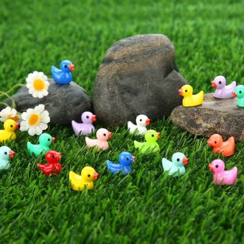 240pcs Mini Ducks, Tiny Resin Duck Small Plastic Animals Figurines Bulk - style: Mini Ducks