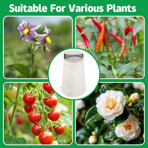 4Pcs Pop Up Rose Cones for Winter Protection, Rose Collars Protective Cover - color: White-4Pcs