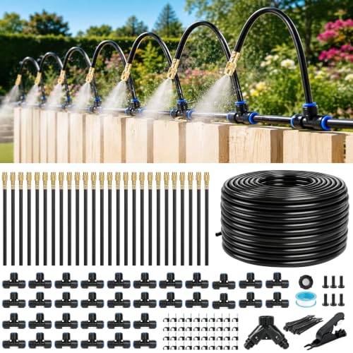 120FT Garden Watering System w/26 Nozzles,360° Bendable Drip Irrigation Kit