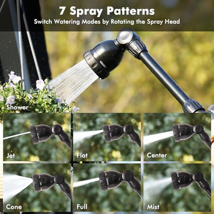 RESTMO Heavy Duty Metal Hose Wand, Watering Wand for Garden Hose - color: Flash Black