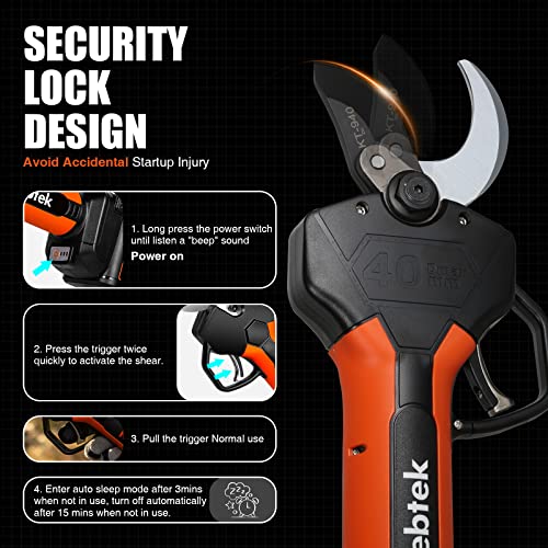 Kebtek Electric Pruners Cordless Pruning Shear 40MM Professional