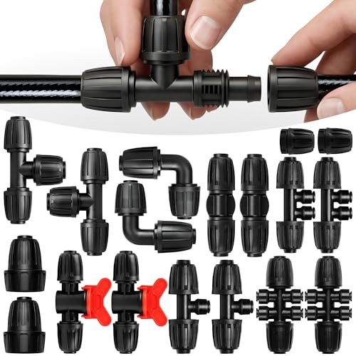 CARPATHEN 1/4" Tee Connectors for Quick Connect Drip Irrigation System Part