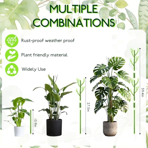 12 Pack Monstera Plant Support Stakes, Detachable Plant Stakes - color: 12Pack-27.5 Inch