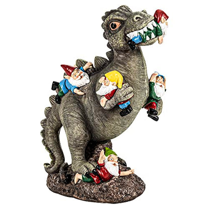 SOWSUN 10.7" Garden Gnomes Statue Dinosaur Outdoor Decor Gifts for Women - size: 10.7" Dinosaur