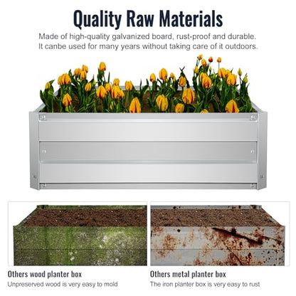 Galvanized Raised Garden Bed Kit, Metal Planter for Vegetables & Herbs, 3x3x1FT, Easy Assembly - size: 3x3x1FT