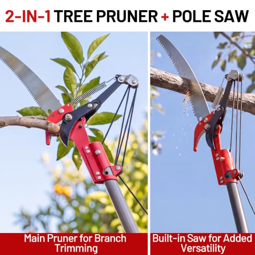 Suchtale 10FT Pole Tree Pruner for High Branch Trimming with Saw - size: 10FT