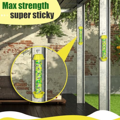 Qualirey 12 Pcs Sticky Fly Trap Fly Stick with Hook, Green Camouflage - style: Green Camouflage