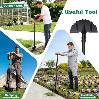 LLARGUEST Edger Lawn Tool, 49 Inch Long Handle Garden Edge with Saw Tooth Blade for Landscaping, Garden,Yard, Camping Heavy Duty Half Moon Edge with T-Grip,Garden Edging Tool