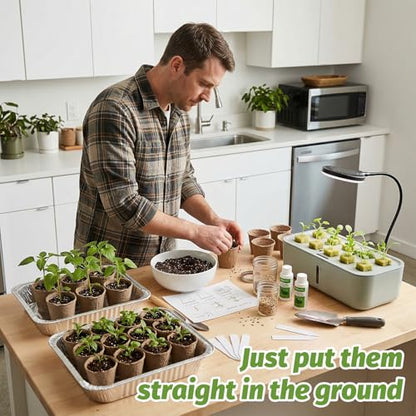 60Pcs 3.1 Inch Peat Pots - Nursery Pots with Drainage Holes for Seedlings