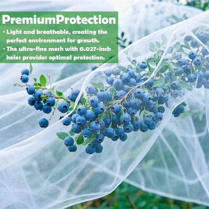 Garden Pest Barrier Netting, Insect Barrier Net 4x26Ft Ultra Fine Netting - size: 4ftx26ft