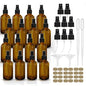 GIVAMEIHF Amber Spray Bottles about 4oz Empty Small Glass Spray Bottle Fine Mist Spray Refillable Containers, Set of 16, Included 24 nozzles, 2 Funnels, 2 Droppers, 24 Labels - color: 4OZ-16 Pcs