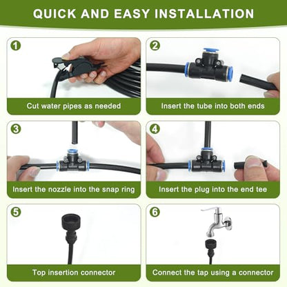Drip Irrigation System, Automatic Watering System with Quick Connectors - size: 50FT without Timer