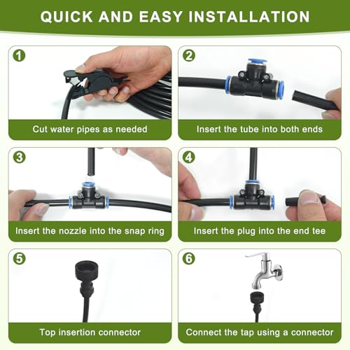 Drip Irrigation System, Automatic Watering System with Quick Connectors - size: 50FT without Timer