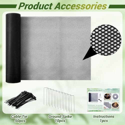 15.7" X 63" Plant Pot Grids-Cuttable Plant Pot Soil Cover Protector - color: BLACK-15.7" X 63"