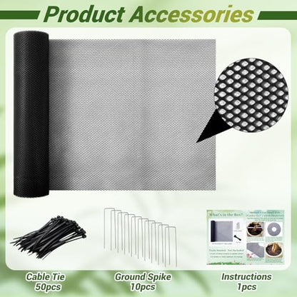 15.7" X 63" Plant Pot Grids-Cuttable Plant Pot Soil Cover Protector - color: BLACK-15.7" X 63"