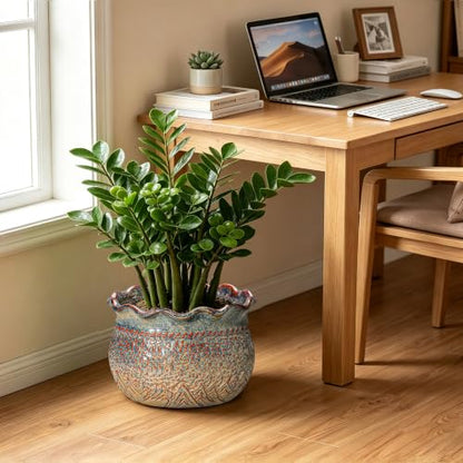 Ceramic Planter, 12 Inch Pots for Plants, Yellowish Brown - color: Yellowish Brown, size: 12 Inch