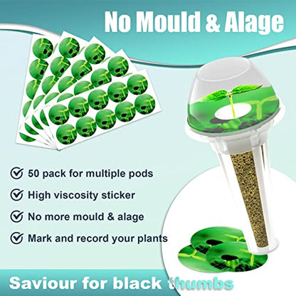 Haligo 124 pcs Seed Pod Kit for Aerogarden, Grow Anything Kit for Indoor Hydroponics Garden, Hydroponics Supplies with 50 Grow Sponges, 50 Pod Labels, 12 Baskets, 12 Planting Domes - size: 124pack