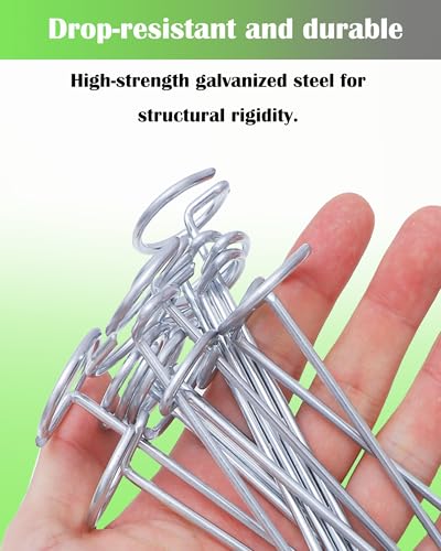 50Pcs Landscape Fabric Pins, Galvanized Circle Top Landscape Fabric Stakes