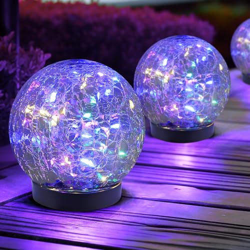 JKIMK Solar Globe Lights Outdoor Waterproof-Solar Balls for Garden - color: Multicolor, size: 2 Globes