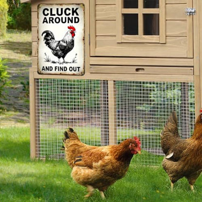Funny Chicken Coop Sign Chicken Cluck Around and Find Out 8x12in - color: TPH375-US