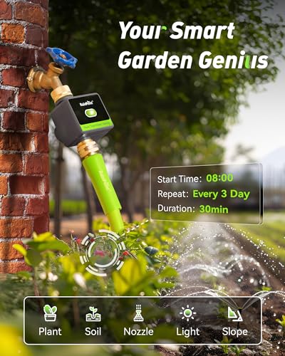 RAINPOINT Smart Hose Timer for Garden, Smart Water Timer with Brass Inlet & Outlet (Not Include Gateway), Automatic Irrigation System for Lawns and Yard - size: 1-Zone（Without Gateway）