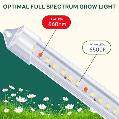 Grow Light Strips for Indoor Plants, 16" Full Spectrum Plant Light - size: 2 Bars 2 Pack