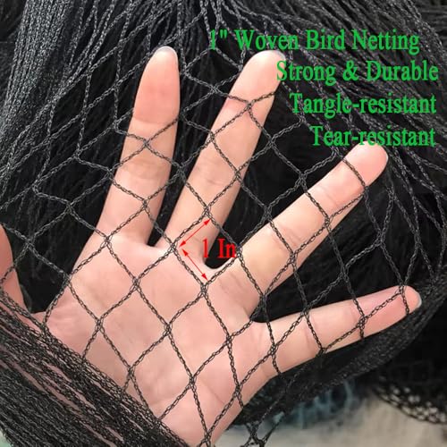 50x50 FT Bird Netting, 1" Mesh, Heavy Duty Garden Netting - size: 50x50FT-1inch
