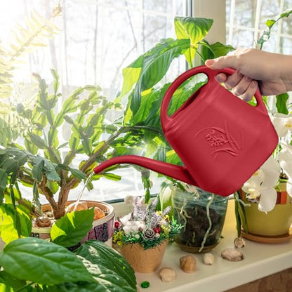 Hand Watering Can - for Home Plant Garden - 1/2 Gallon - Wine Red - color: Wine Red