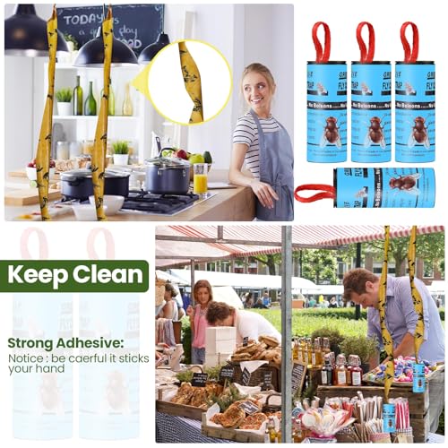 Qualirey 80 Pack Fly Strips Sticky Hanging Indoor Outdoor,Light Blue - color: Light Blue