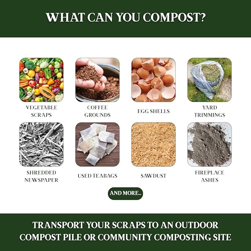 Bamboozle - 1 Gallon Compost Bin, Comes with Hemp-Based Filter, Sustainable Materials, Indoor Countertop Composter, Home & Garden Supplies, Terracotta