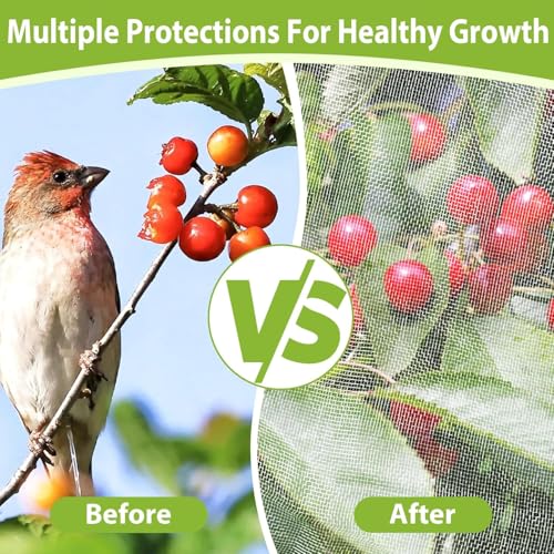 Large Fruit Tree Netting, 12X12FT Insect Garden Net, Zipper, Drawstring - size: 12*12FT