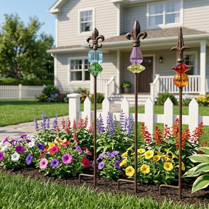 Topadorn Garden Stake Outdoor Metal Garden Stake Plant Pick