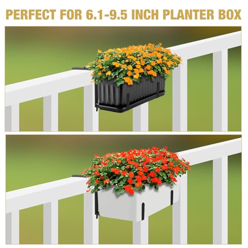 Window Box Bracket,Adjustable Planter Box Brackets,Black,6Pack - color: Black, size: 6 Pieces