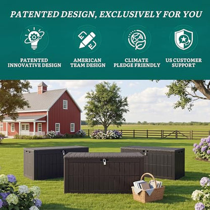 YITAHOME 110 Gallon Outdoor Deck Box - color: Dark Gray, size: 110 Gallon