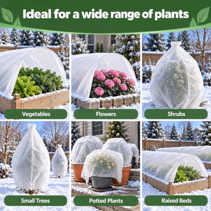SPORTYOUTH Plant Covers Freeze Protection 10x50Ft Floating Row Cover 1.2Oz - size: 10x50ft 1.2oz